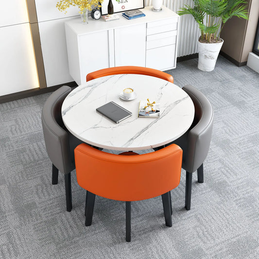 KTX-103571 Modern 4-Seater Dining Table Set with Durable Chairs for Home Furniture