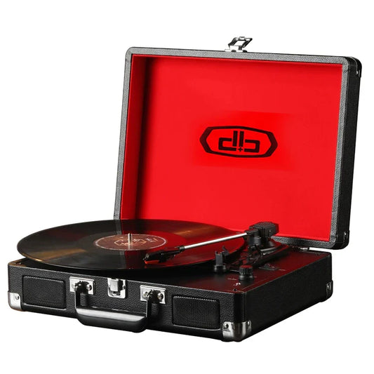KTX-546643 Vintage Gramophone Turntable with Stereo Speaker for Vinyl Records