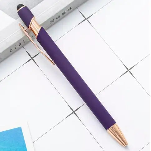 KTX-324307 2 in 1 Multifunctional Stylus and Metal Ballpoint Pen with Custom Logo, Soft Touch Rubber Body, Rose Gold Finish
