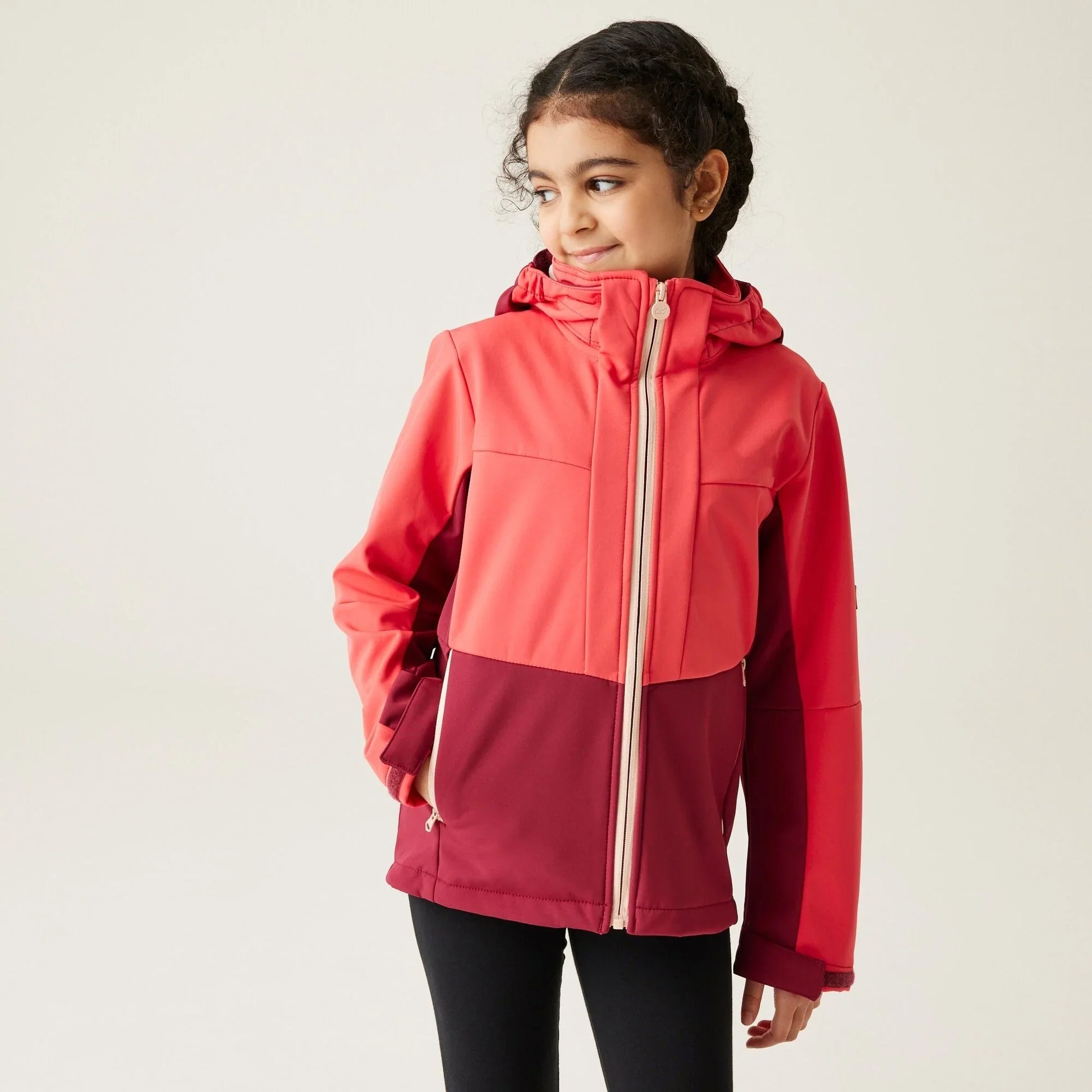 KTX-342675 Winter Girls Softshell Windproof Jacket Elegant Dress Design for Comfort and Style