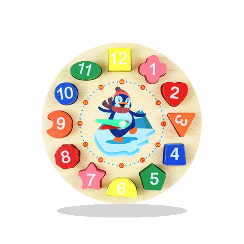KTX-006675 Montessori Wooden Animal Math Clock and Musical Instrument Educational Toy Set for Kids