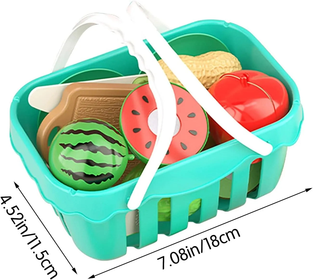 KTX-476179 11-Piece Plastic Toy Kitchen Set for Kids - Magnetic Food Fruits and Vegetables Cutting Play Items