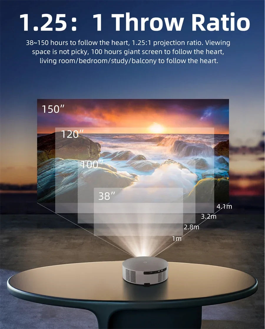 KTX-498579 1080P 4K HD LCD LED Multimedia Projector for Home Cinema Experience
