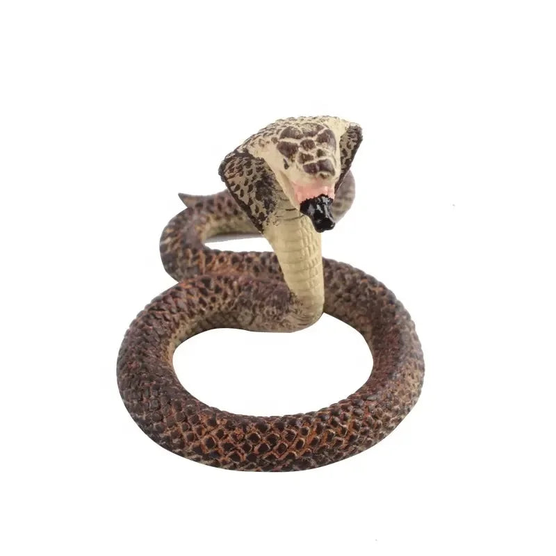KTX-359763 Realistic Plastic Naja Snake Toy for Ages 5-13, Hand-Made in Guangdong, 4.5 x 7 x 4.5 CM