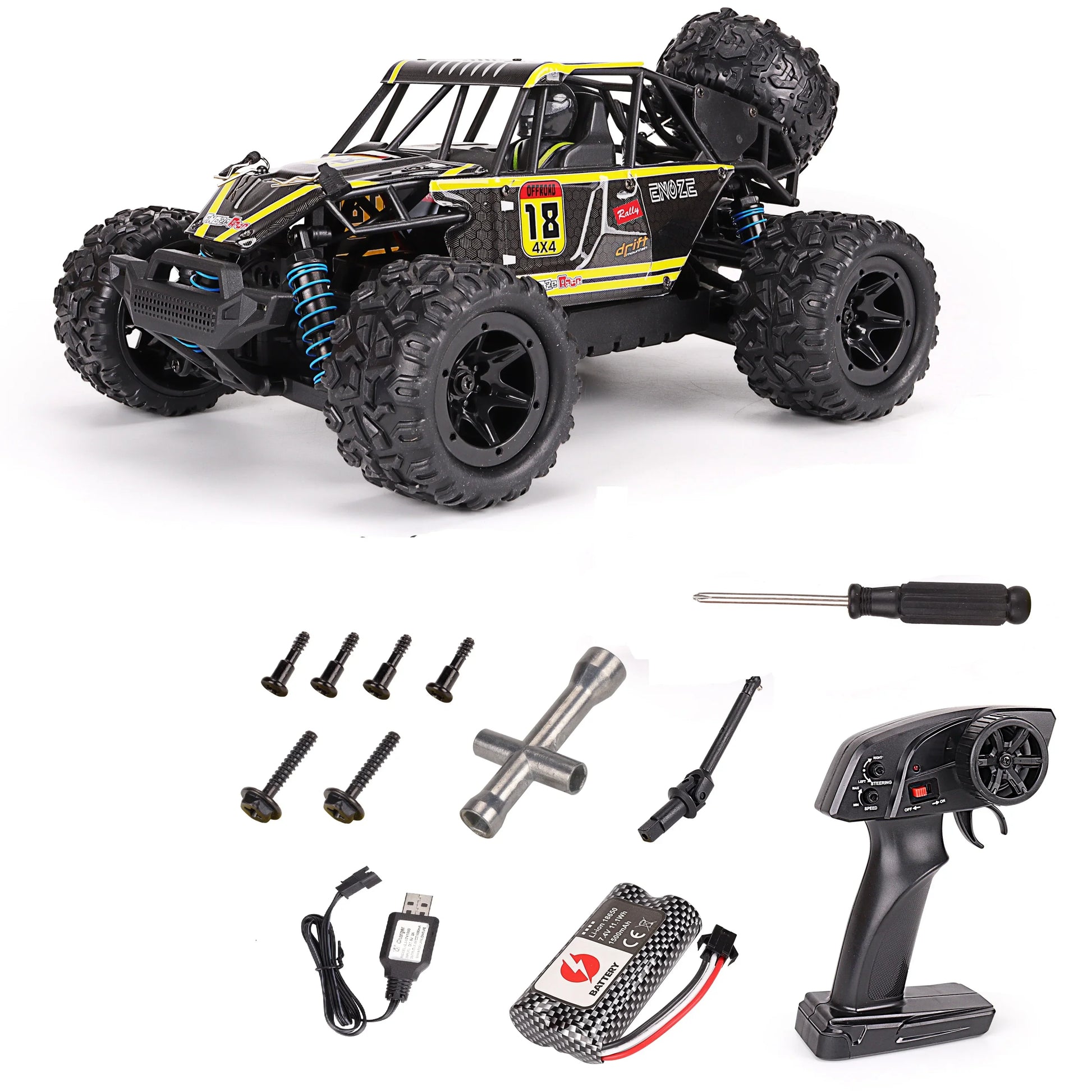 KTX-380179 1:18 Scale Waterproof Remote Control Car with High Speed up to 60km/h, 2.4GHz Control, USB Charging, Indoor/Outdoor Use