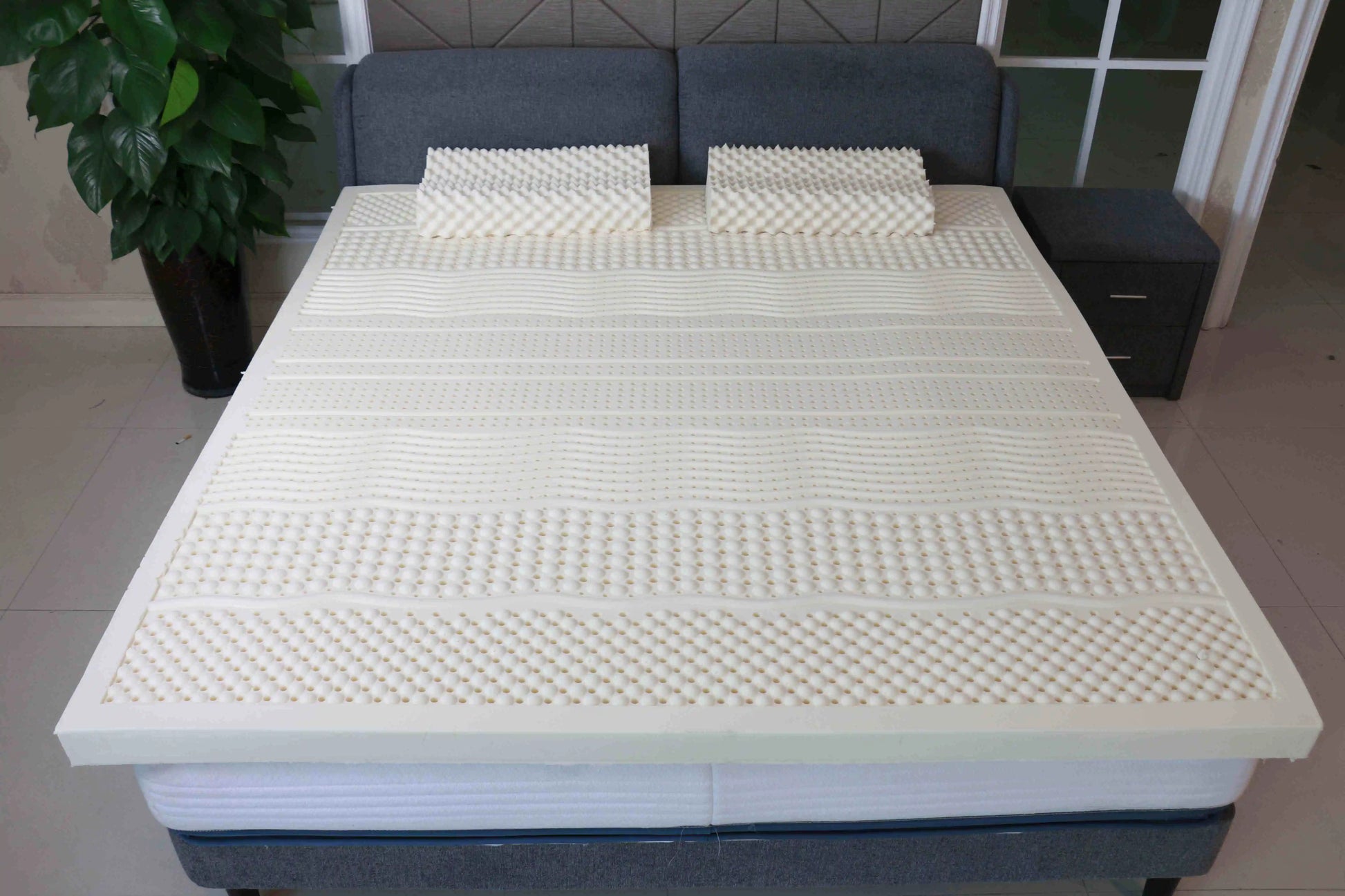 KTX-359955 Latex Mattress 200x100x5cm Soft Cotton Cover 100% Natural Latex Comfort