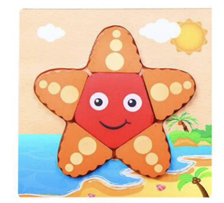 KTX-777619 Wooden Animal Puzzle Toy for Toddlers Age 1-3 - Educational and Interactive Learning Game