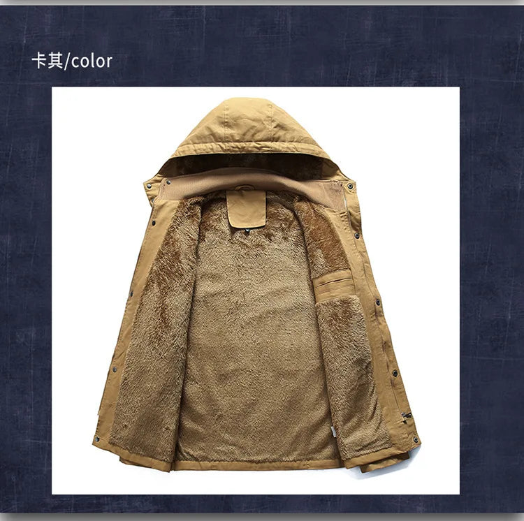 KTX-095187 Mens Winter Iacket Coat Quilted Jacket With Turtleneck Slim Fit and Warm Insulation Plush Standing Collar Men's Coats