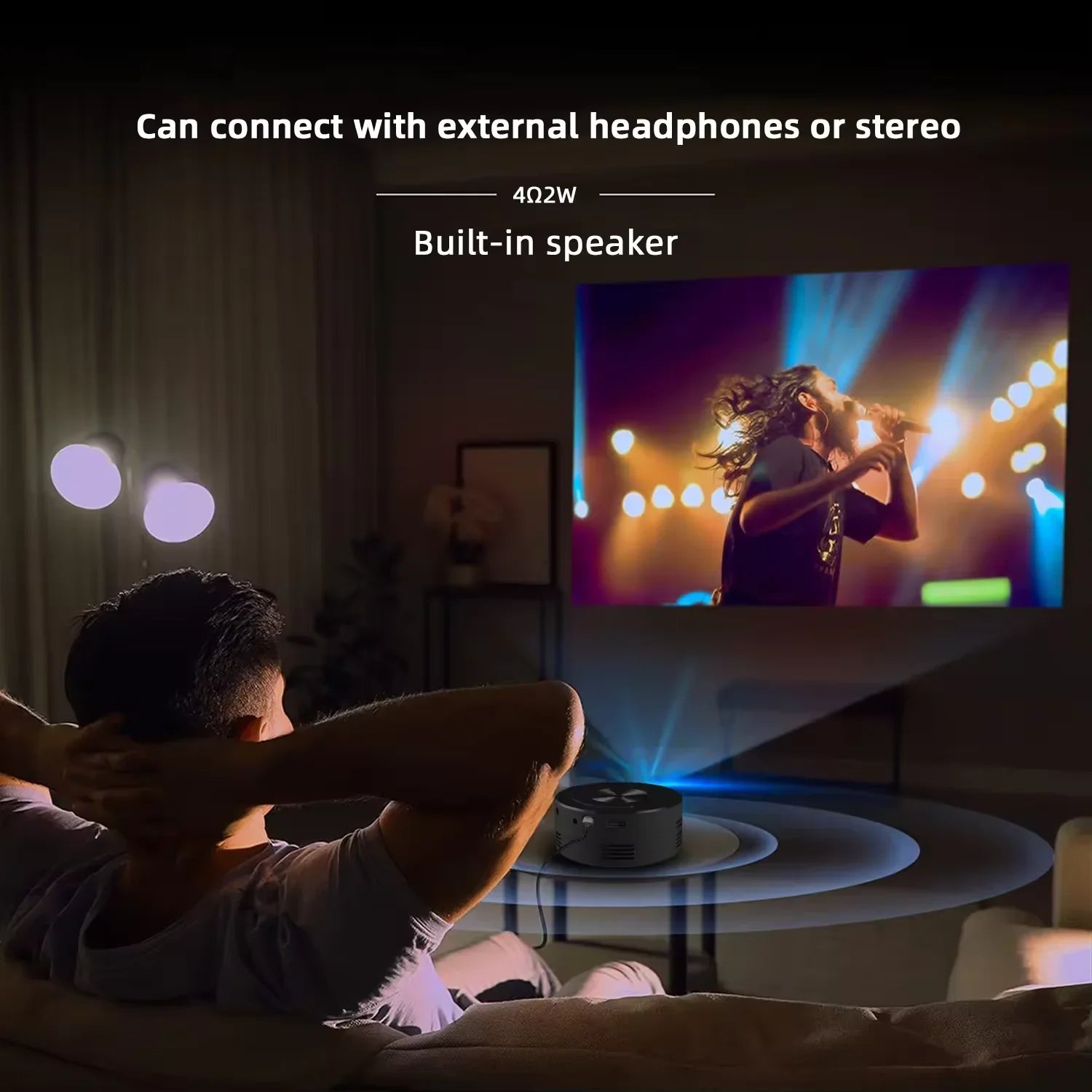 KTX-861331 Portable Smart Projector Mini LCD Media Player for Home and Gaming