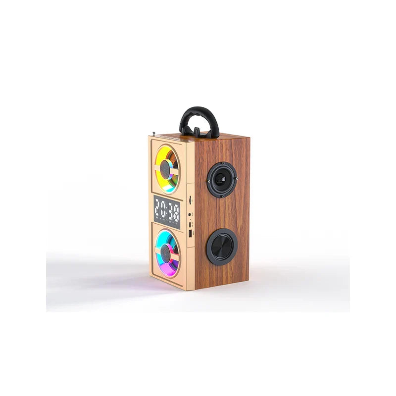 KTX-399763 Wireless Wood Bluetooth Speakers with Stereo Subwoofer for Home Audio and Desktop Use