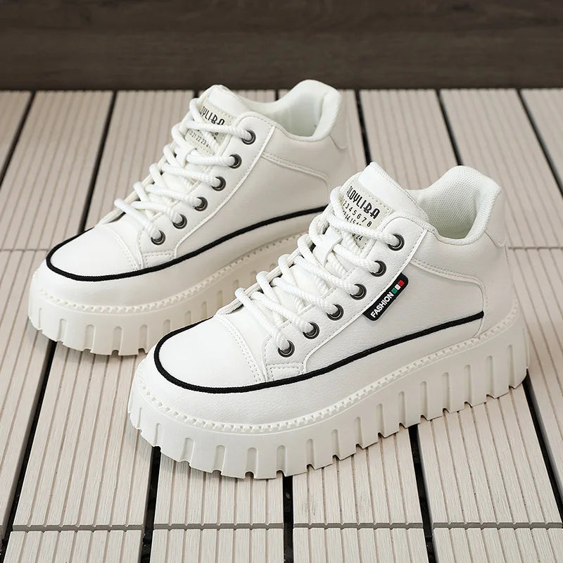 KTX-737043 ZY12262 New Versatile Board Shoes Autumn Pinecake Sole Student Thick Sole Elevated Fashion Casual Shoes