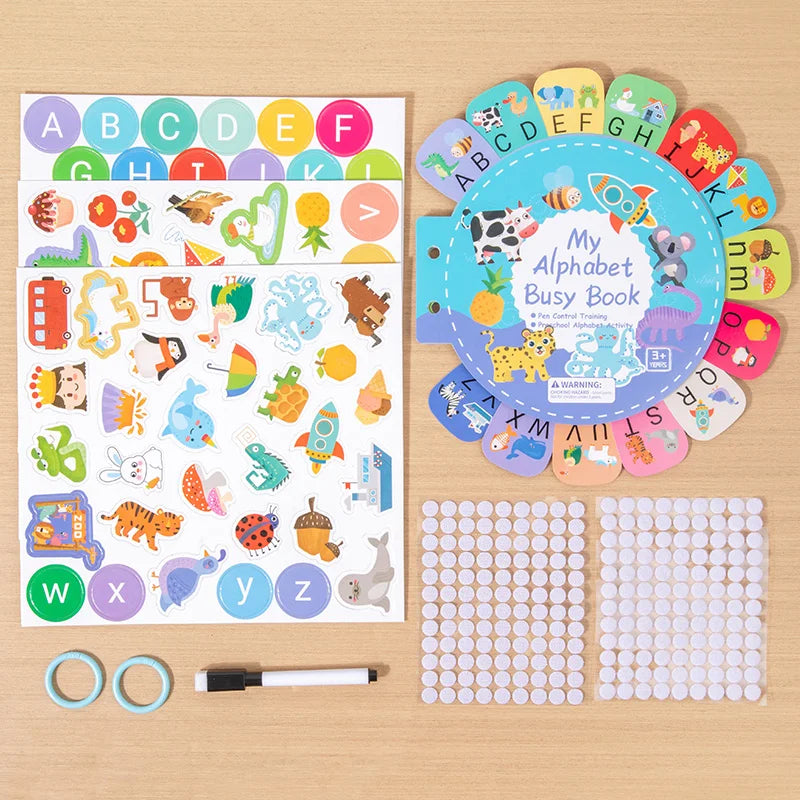 KTX-247571 Toddler Alphabet Quiet Book - Sensory Learning Toy for Autism and Early Education