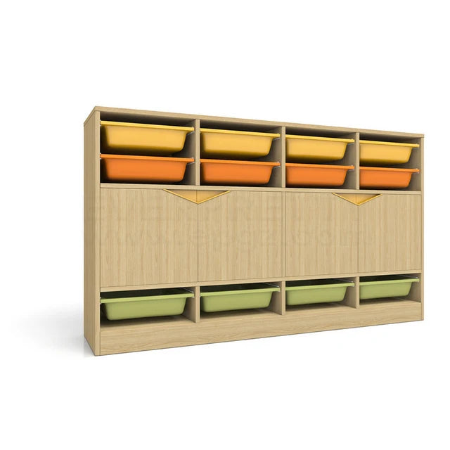 KTX-678995 Colourful Wooden Toy Storage Cabinet for Kids - Kindergarten Nursery Furniture