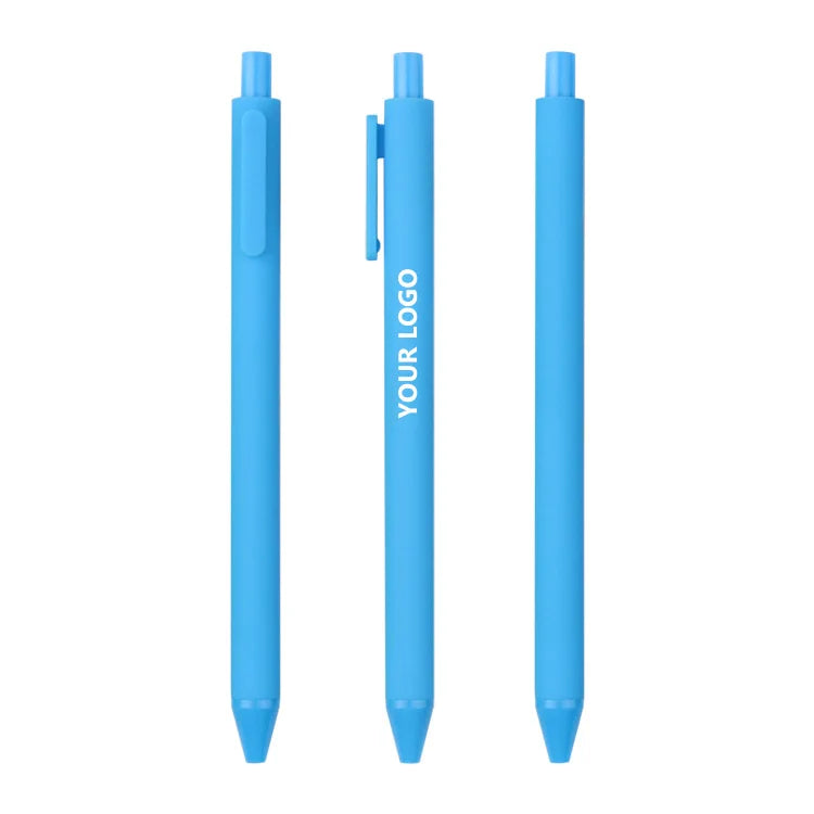 KTX-929939 Custom Logo Printed Retractable Ballpoint Pen with Soft Rubber Grip in Multiple Colours
