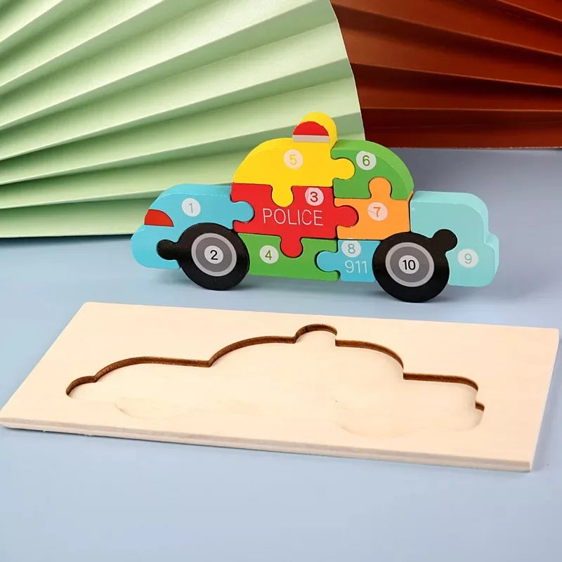 KTX-646547 Wooden 3D Puzzle Game for Children - Montessori Educational Jigsaw Learning Toy