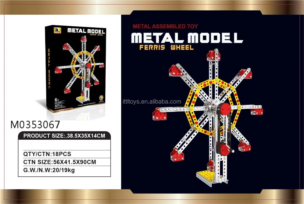 KTX-864403 180-Piece Metal Block Truck Toy - 7-in-1 Educational Puzzles for Creative Learning