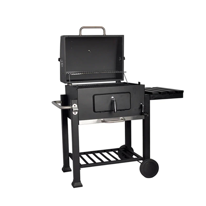 KTX-334739 Charcoal BBQ Grill Trolley with Side Table in Multiple Sizes