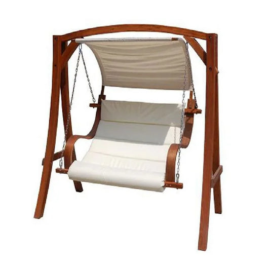 KTX-627859 Adjustable Eco-Friendly Wooden Patio Swing with Ropes