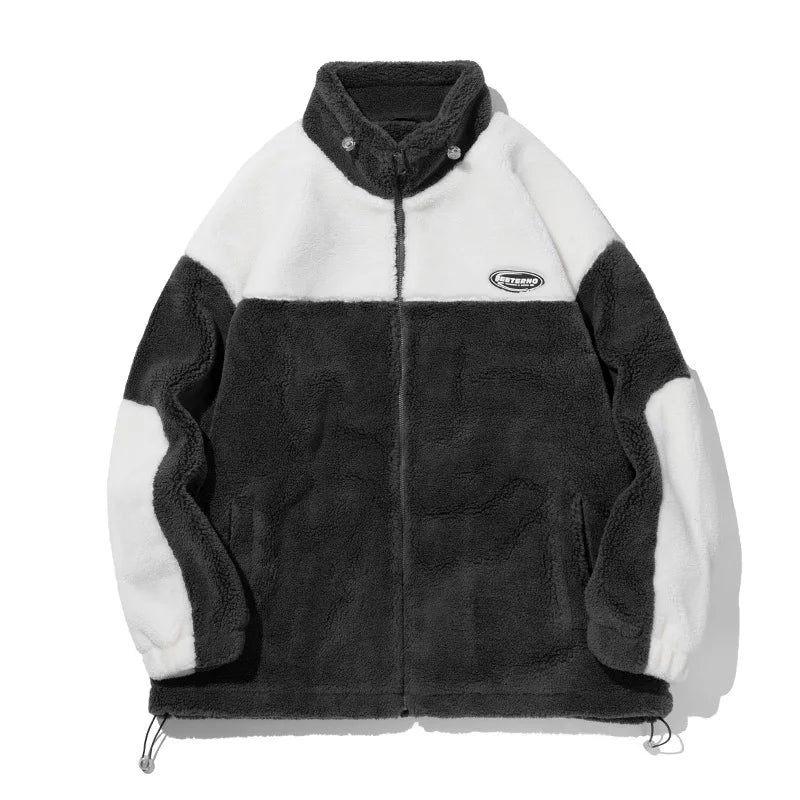KTX-538131 Men's Lamb Fleece and Thick Cotton Stand Collar Puffer Jacket Winter Clothing for Men Finished Product Clothing