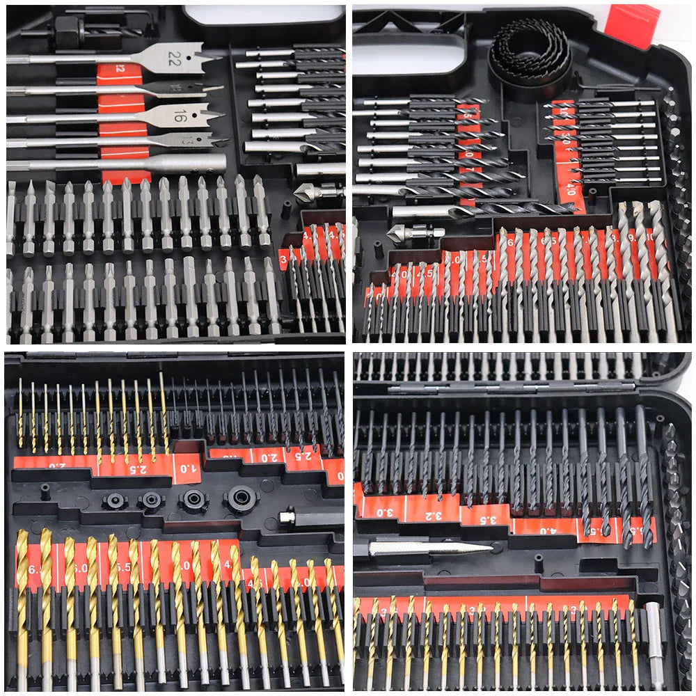 KTX-985171 246-Piece Metric HSS Twist Drill Bit Set for Wood, Metal, Cement and Screw Driving in Carry Case