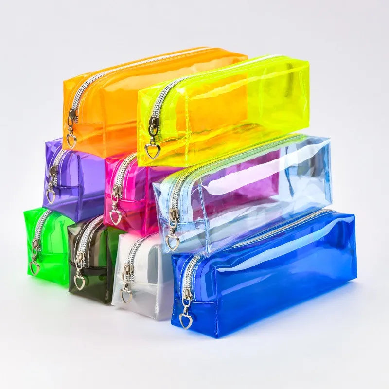 KTX-993171 Custom Clear PVC Pen Bags Pencil Cases for School, Various Sizes & Colours Available