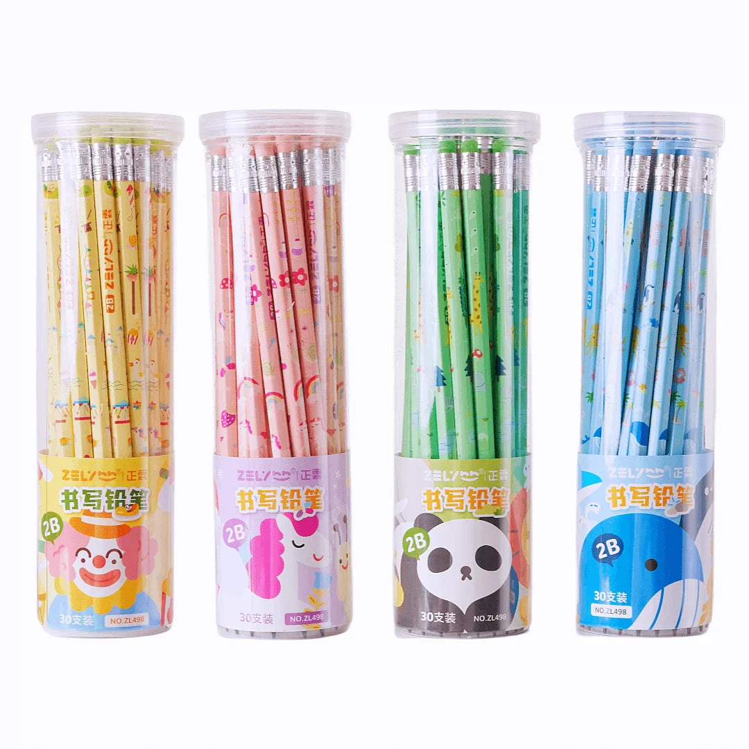 KTX-436115 Cartoon Jumbo Pencil Set - 30 Piece HB Pencils for Office and School Use