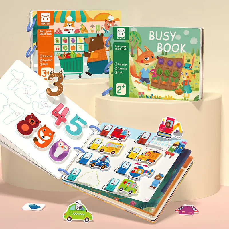 KTX-671251 Montessori Educational Animal Farm Busy Book with Paper Sensory Stickers for Preschool Learning