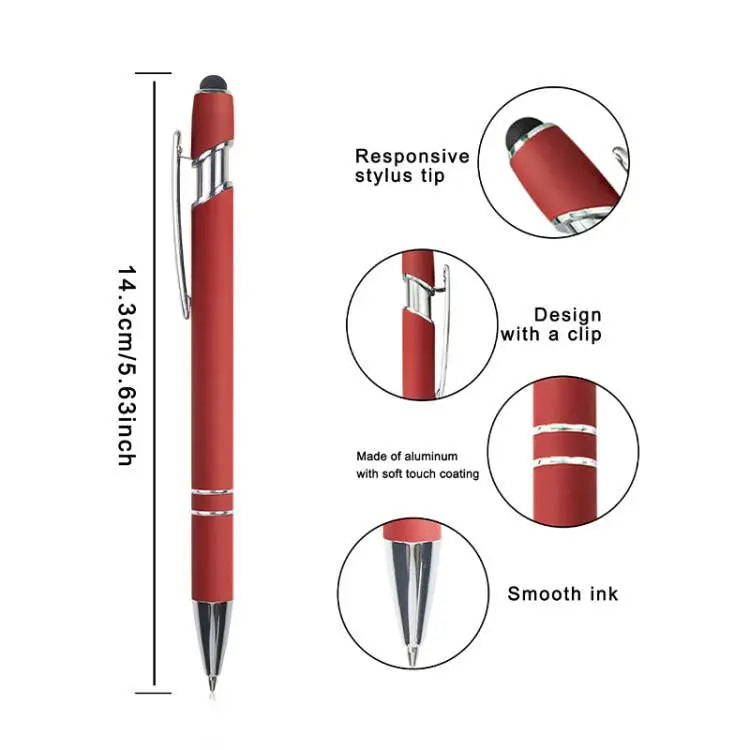 KTX-029395 Custom Multi-Coloured Metal Ballpoint Pen with Stylus for Office and School Use