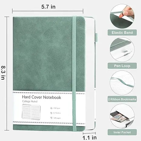 KTX-178579 Customisable A5 Vintage Leather Notebook with Loose-leaf Kraft Paper and Spiral Binding