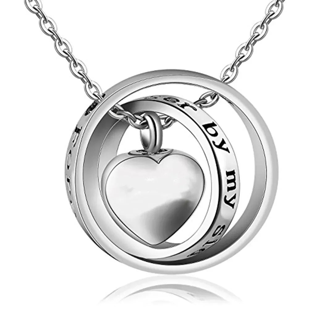 KTX-707731 Forever in My Heart,No Longer by My Side Cremation Pet Urn Necklace for Ashes Pendant Jewelry for Dog Paw Print