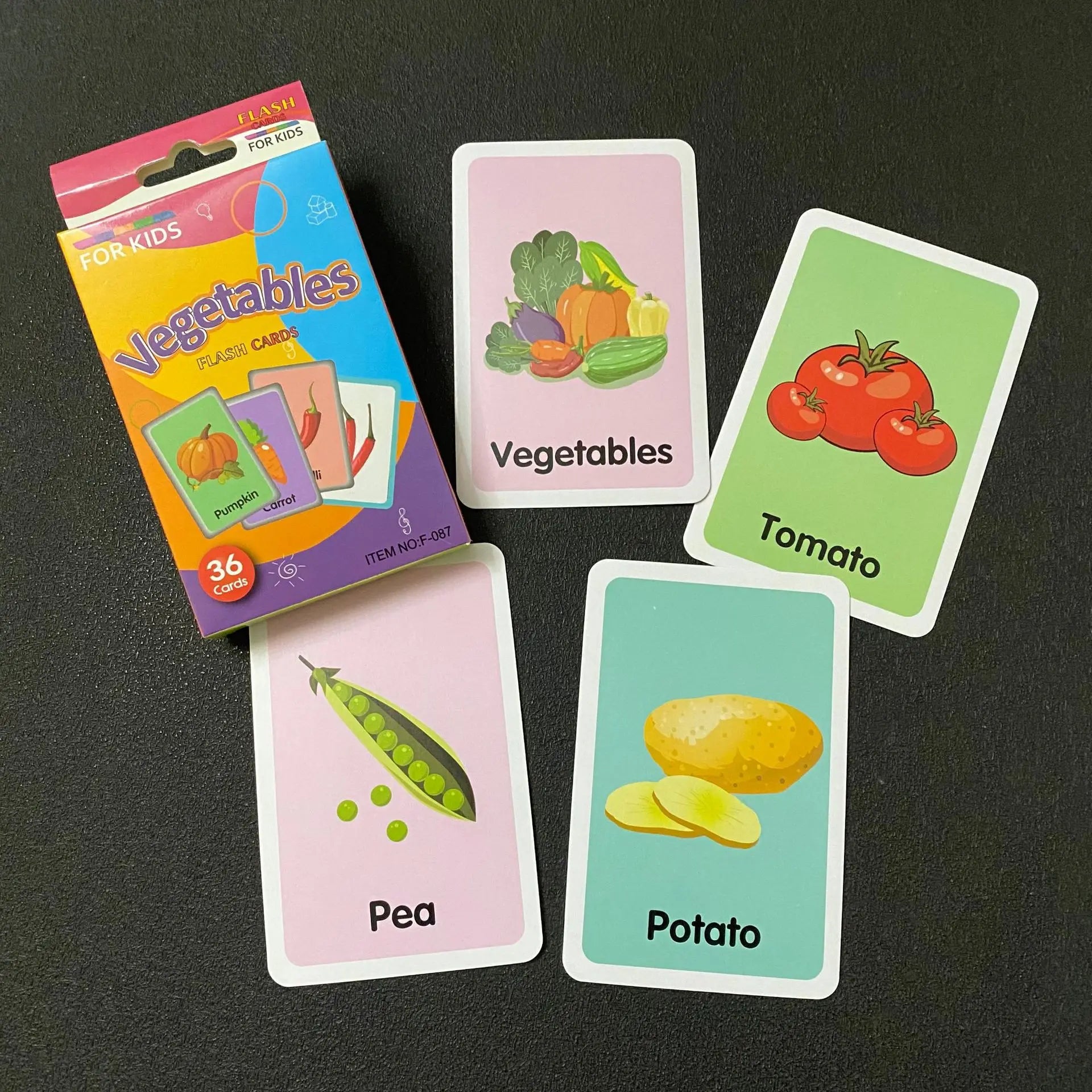 KTX-542483 Early Education Colour Flash Cards for Infant Cognitive Development and English Vocabulary Skills