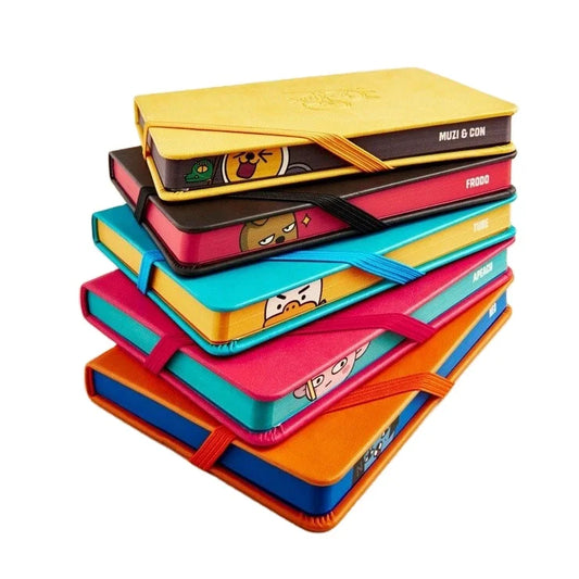 KTX-973907 Custom A5 PU Leather Notebook with Pen Bag - Dotted, Ruled, or Grid Pages