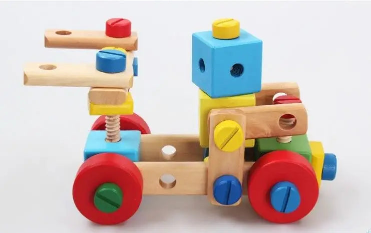 KTX-042067 DIY Wooden Airplane and Car Models for Kids - Montessori Early Education Assembly Toy