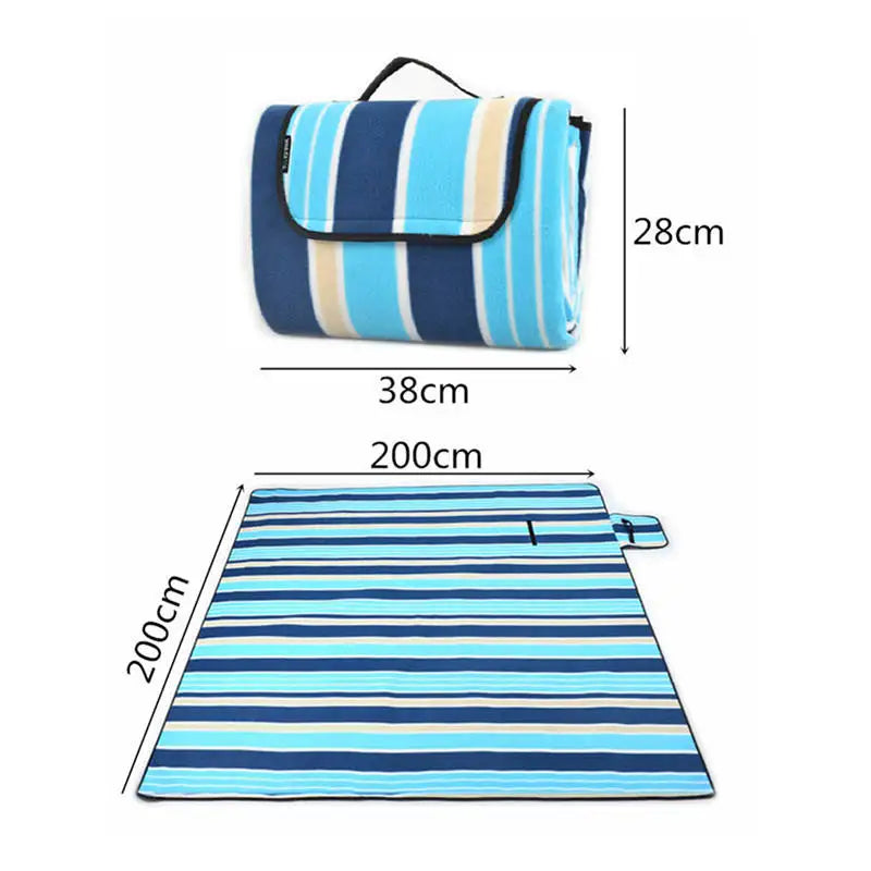 KTX-513235 Extra Large Waterproof Picnic Blanket - Foldable Outdoor Beach Mat for Camping, Hiking and Summer Fun