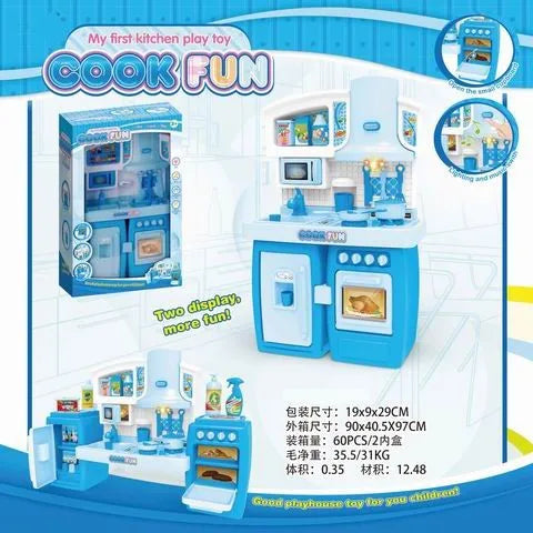 KTX-033235 Kids Kitchen Playset Tableware Simulated Cooking Toys for Girls Ages 5 and Up