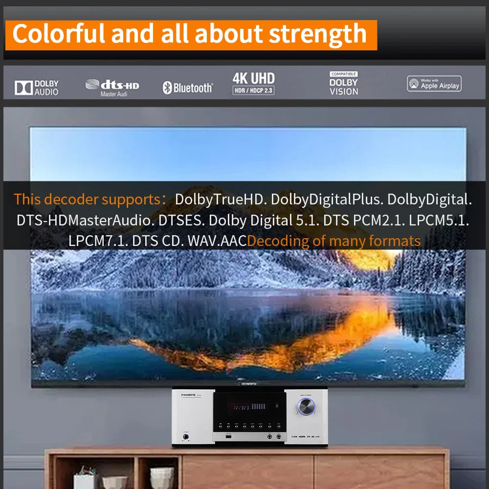 KTX-204819 7.1 Channel Home Theatre Power Amplifier with 3D/4K DTS HD Digital Sound and Bluetooth Connectivity