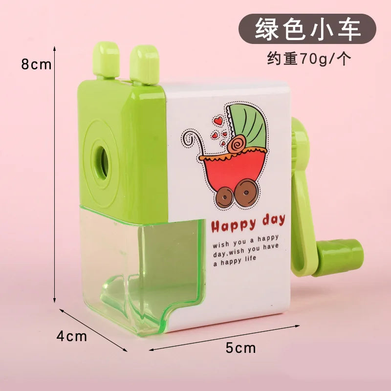 KTX-117651 Cartoon Hand Cranked Pencil Sharpener for Students - Durable, Fun, and Functional Stationery
