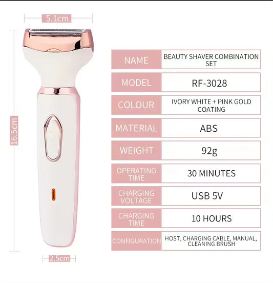 KTX-274771 Cordless Rechargeable Electric Shaver for Women - 4 in 1 Hair Removal Razor for Face, Arms, and Bikini Area