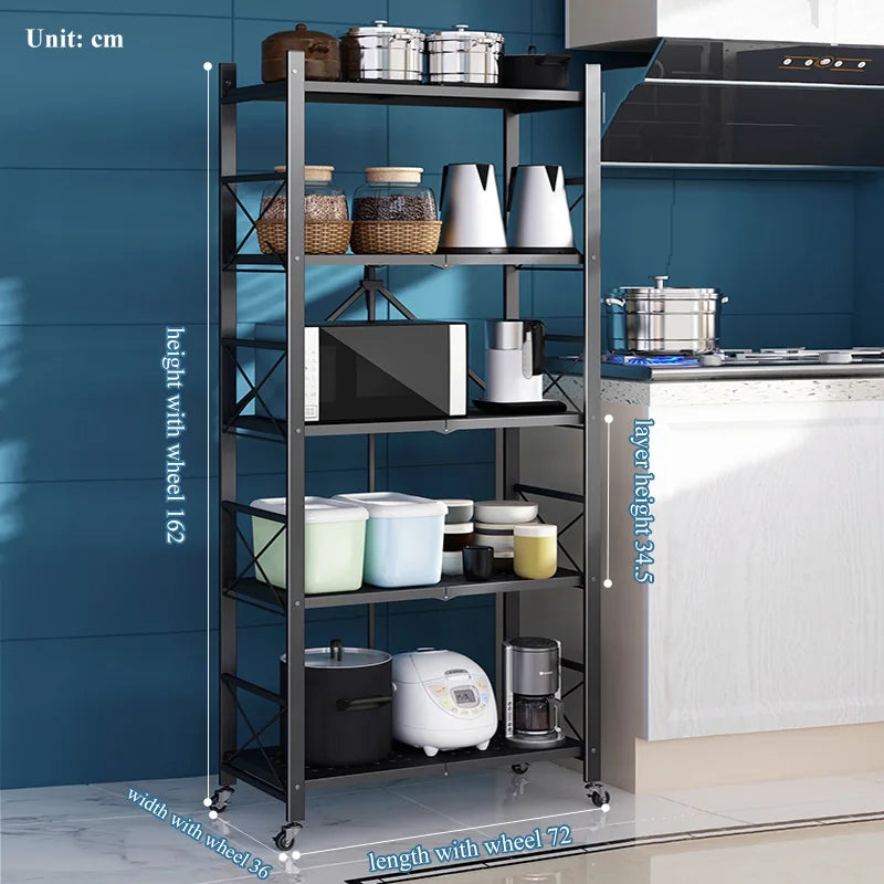KTX-827795 4-Tier Metal Vegetable Storage Rack for Kitchen Organisation