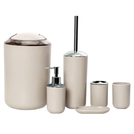KTX-399187 Sustainable 6-Piece Plastic Bathroom Accessories Set