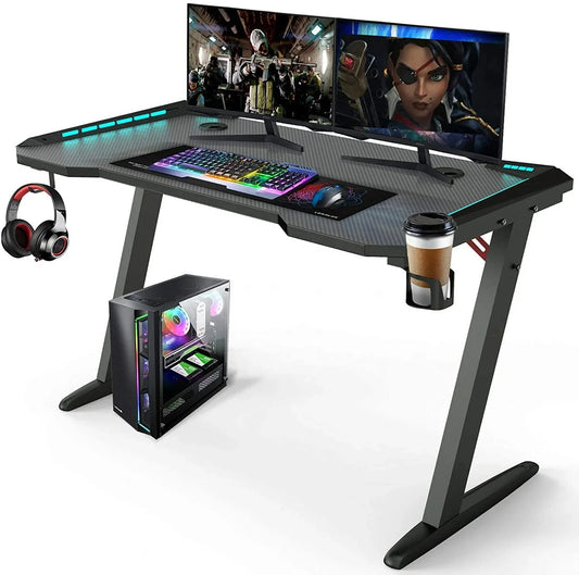 KTX-118227 RGB Gaming Desk with Cup Holder and Modern Design for Gamers
