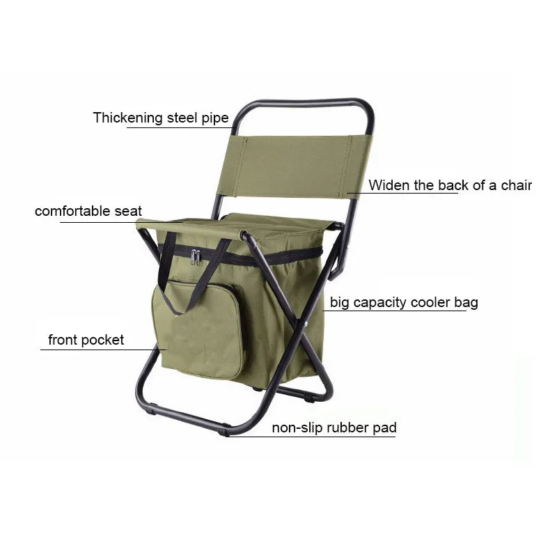 KTX-060755 Folding Camping and Fishing Chair with Backrest for Outdoor Recreation