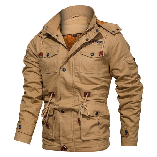KTX-095187 Mens Winter Iacket Coat Quilted Jacket With Turtleneck Slim Fit and Warm Insulation Plush Standing Collar Men's Coats