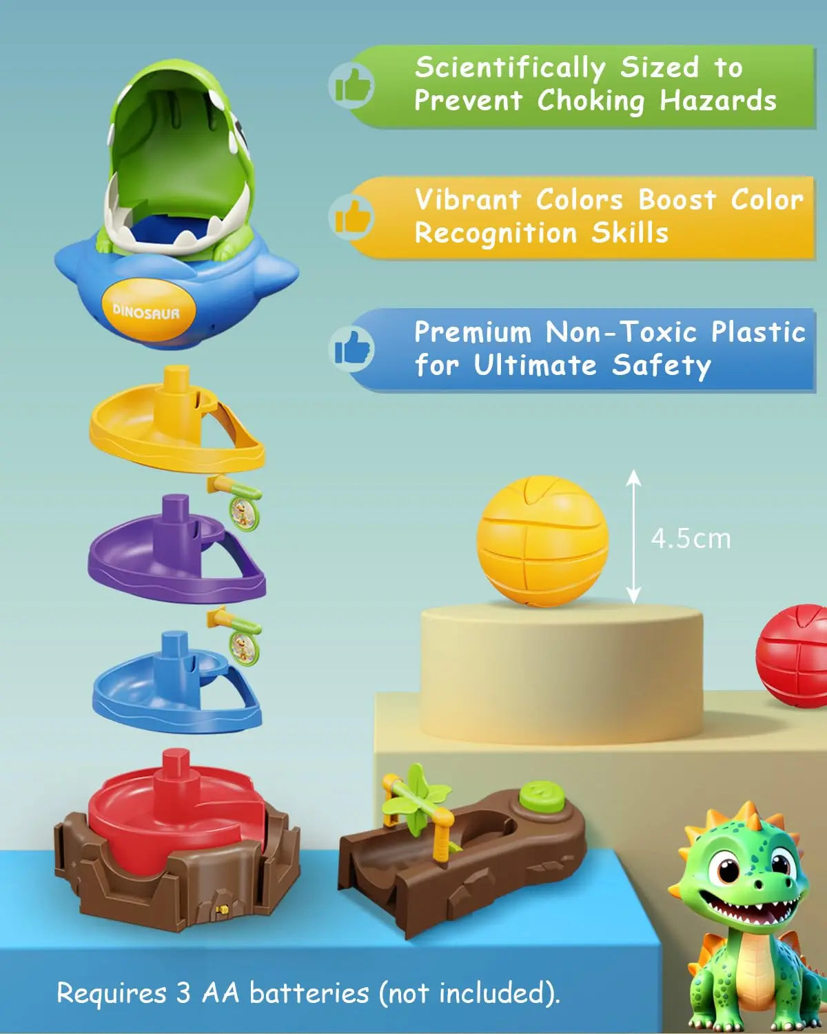 KTX-279571 Dinosaur Ball Drop Toy Set – Educational Rotating Ball Battle Game for Ages 5 and Up