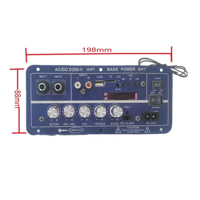 KTX-958483 50W Dual Channel Digital Power Audio Receiver with USB for Home and Outdoor Use
