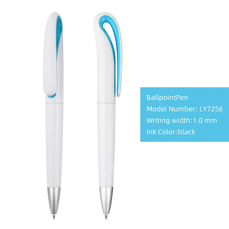 KTX-110739 Custom Plastic Ballpoint Pen with Logo, Twist Action, 1.0mm Black Ink, Lightweight Design