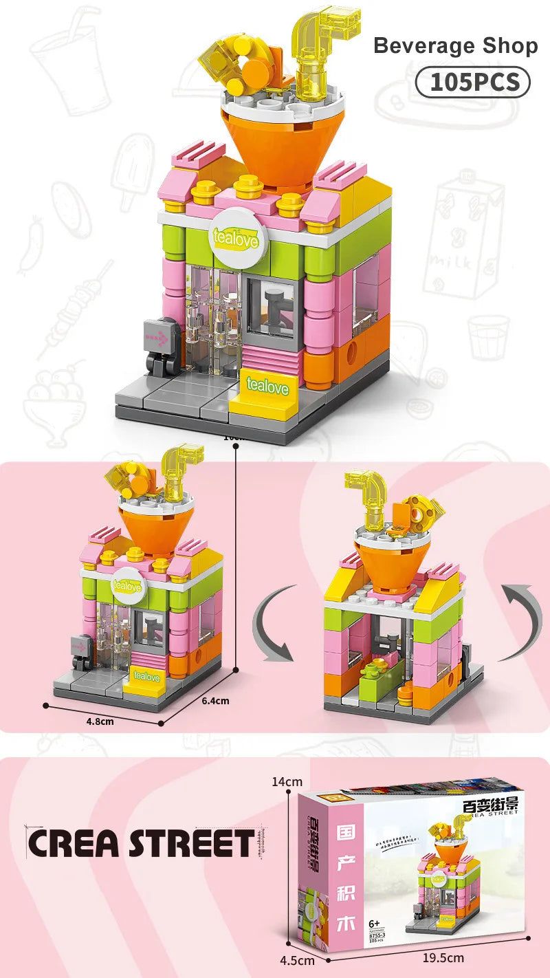KTX-209043 8 in 1 3D Mini City Building Block Set for Kids