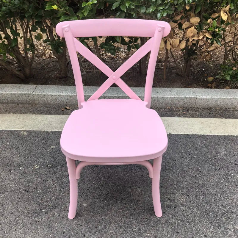 KTX-808659 Children's Portable Plastic Cross Back Dining Chair - Ideal for Parties and Events