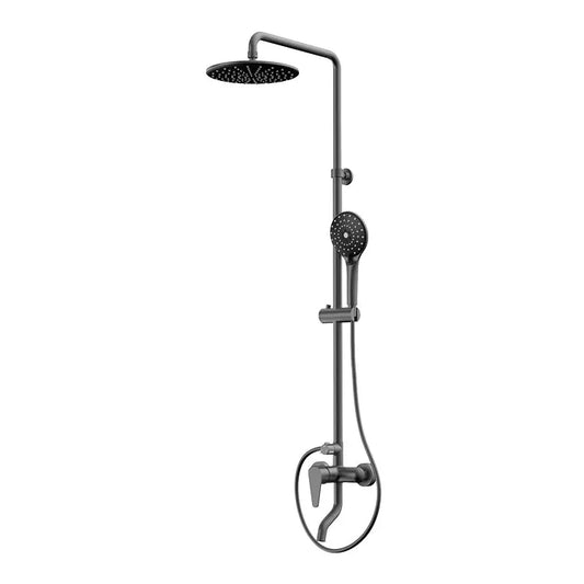 KTX-638227 Luxury Copper Shower Faucet Set with Rainfall and Jet Massage Functions, Chrome Finish