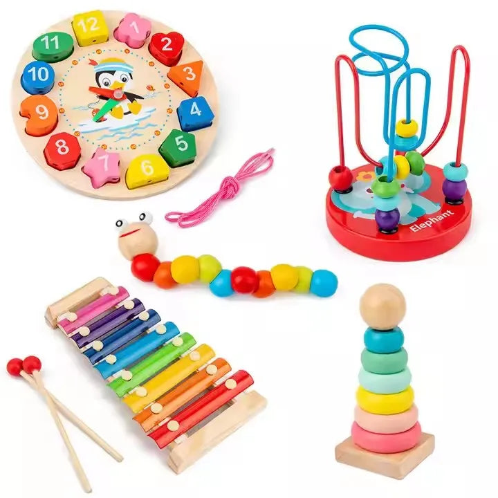 KTX-795411 Montessori Wooden Learning Aids - Educational Sensory Toys for Preschool Development